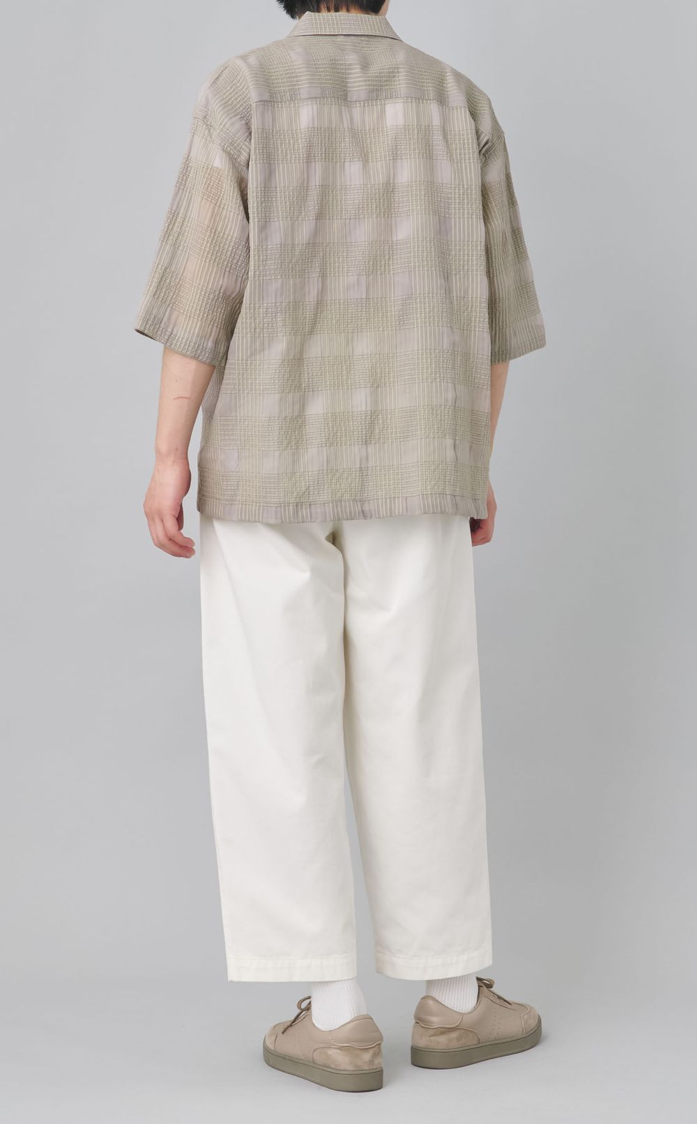 シアーチェックハーフスリーブシャツ