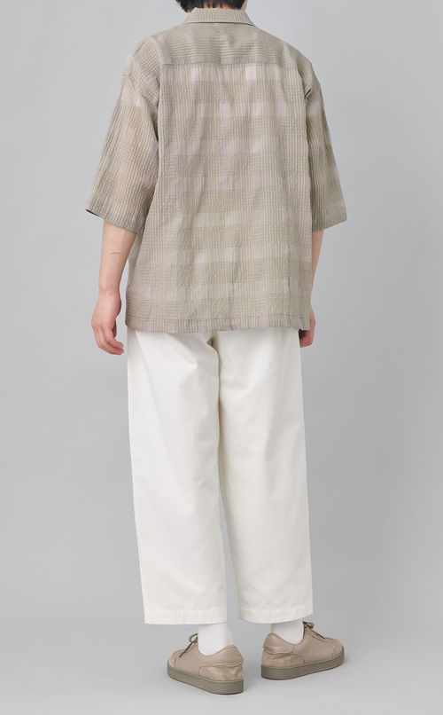 シアーチェックハーフスリーブシャツ