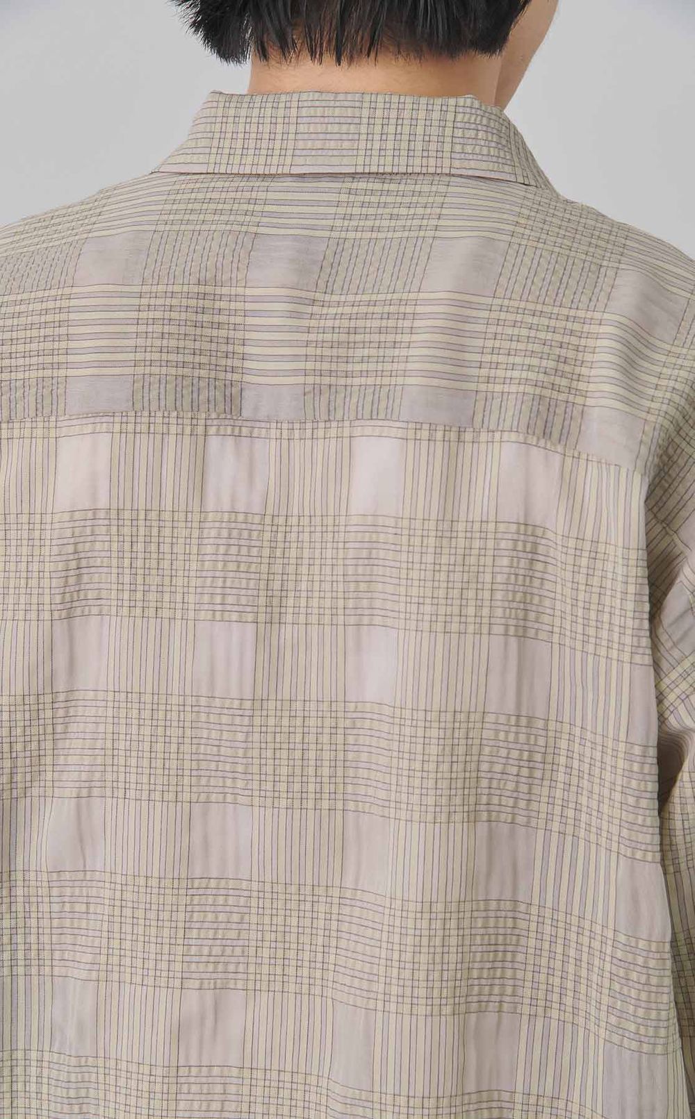 シアーチェックハーフスリーブシャツ
