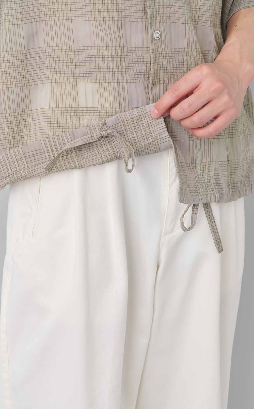 シアーチェックハーフスリーブシャツ