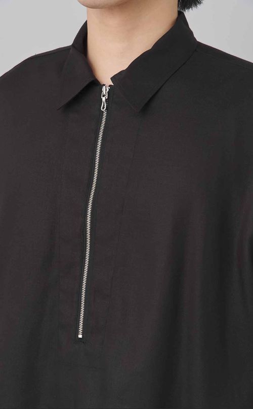 ハーフジップショートスリーブシャツ