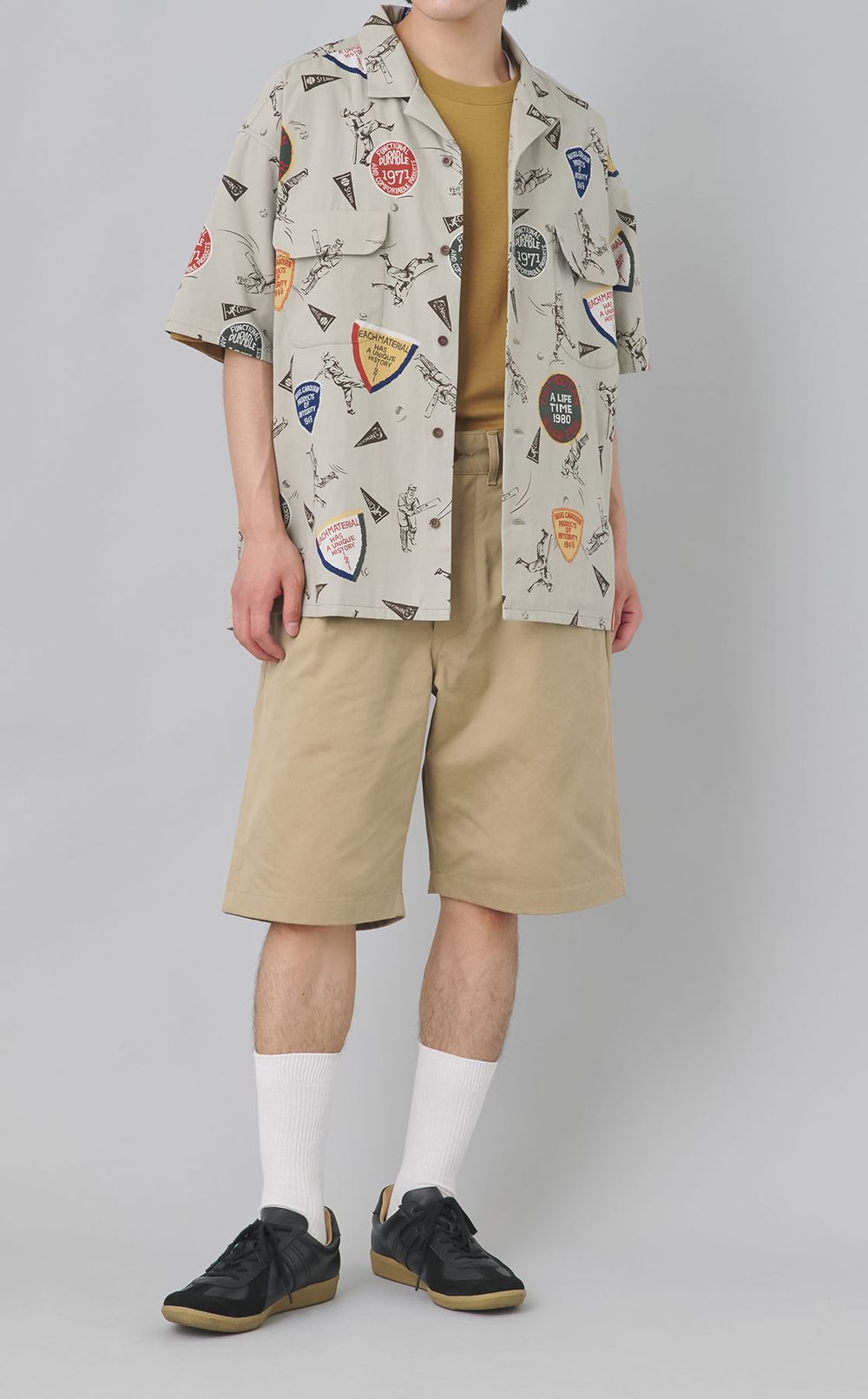 スポーツプリントオープンカラーシャツ