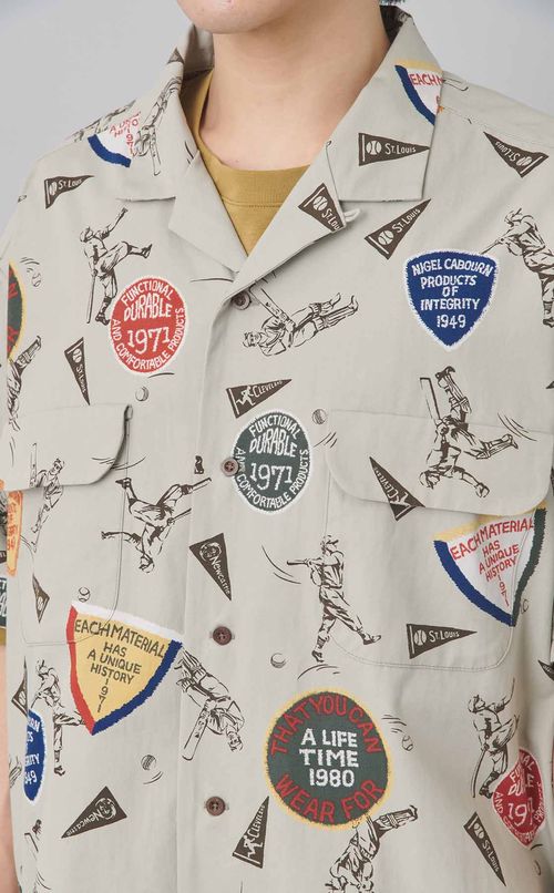 スポーツプリントオープンカラーシャツ