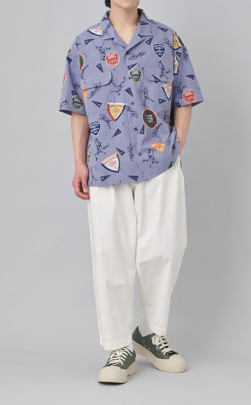 スポーツプリントオープンカラーシャツ