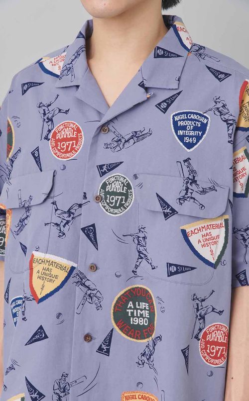 スポーツプリントオープンカラーシャツ