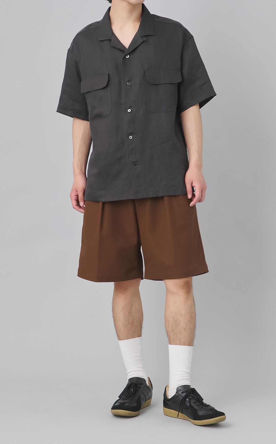 8050-00-11005 リネンツイルオープンカラーシャツ Nigel Cabourn｜リネンツイルオープンカラーシャツ