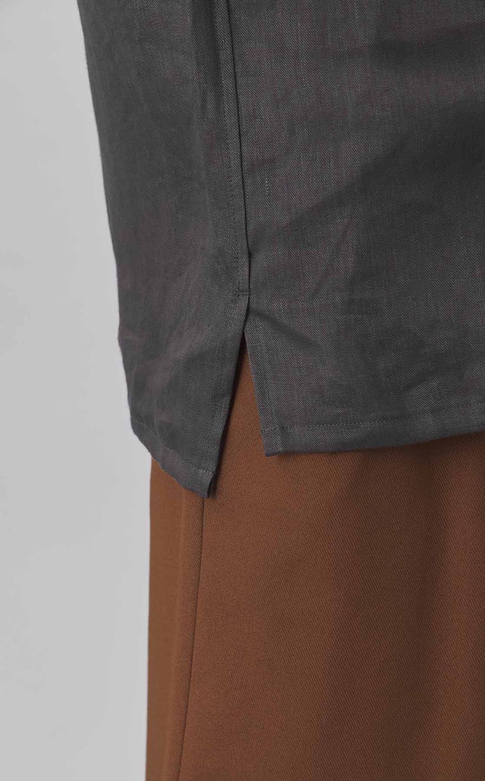 リネンツイルオープンカラーシャツ