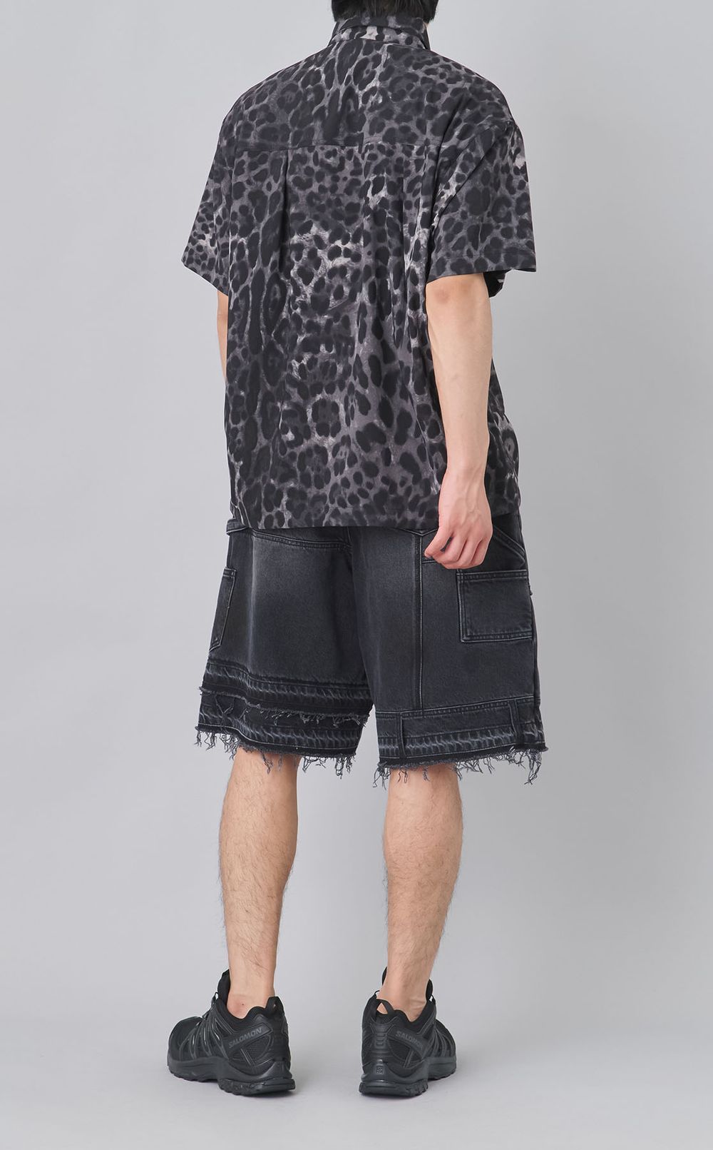 パッチワークデニムショートパンツ