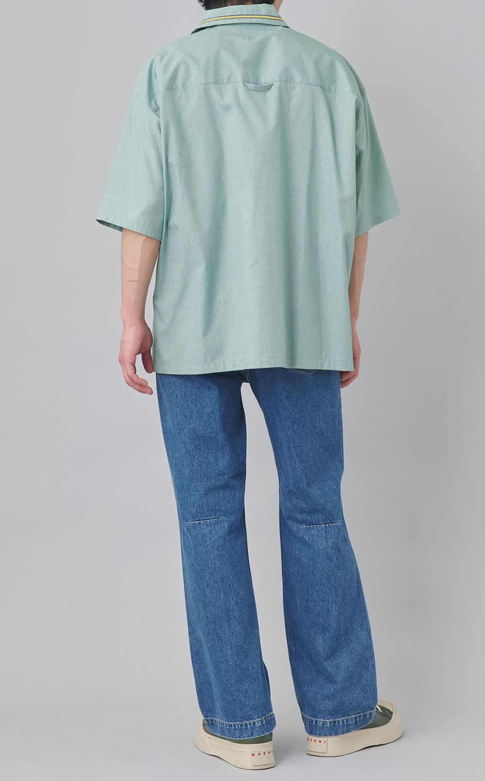 ギンガムオープンカラーシャツ