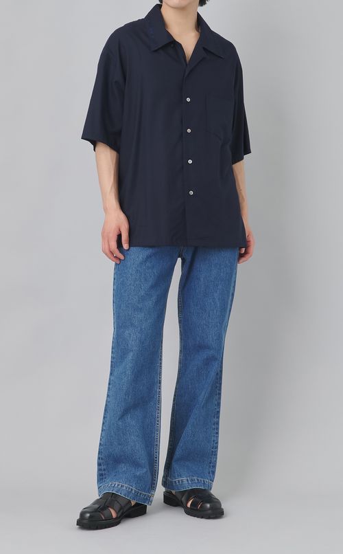 オープンカラーツイルシャツ