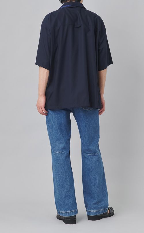 オープンカラーツイルシャツ