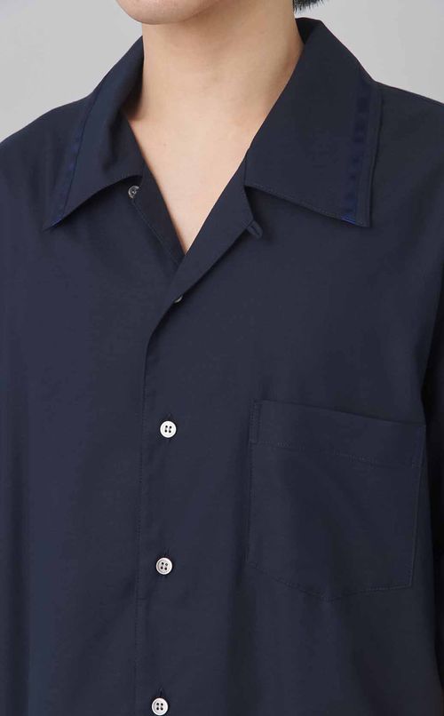 オープンカラーツイルシャツ