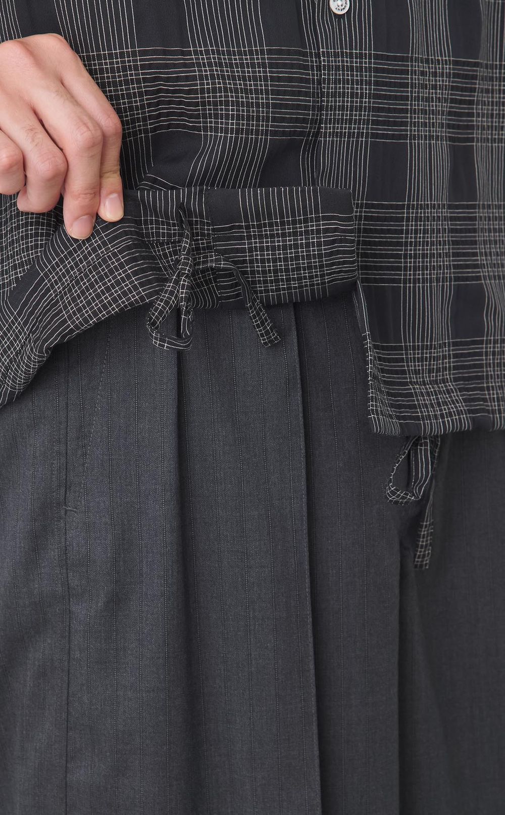 シアーチェックハーフスリーブシャツ