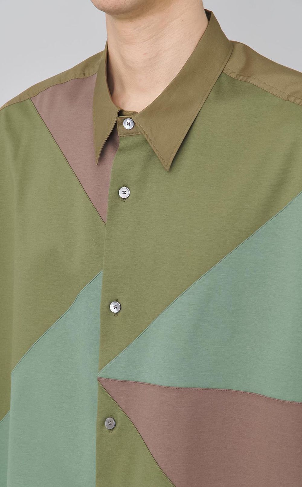 パッチワークバイアスシャツ