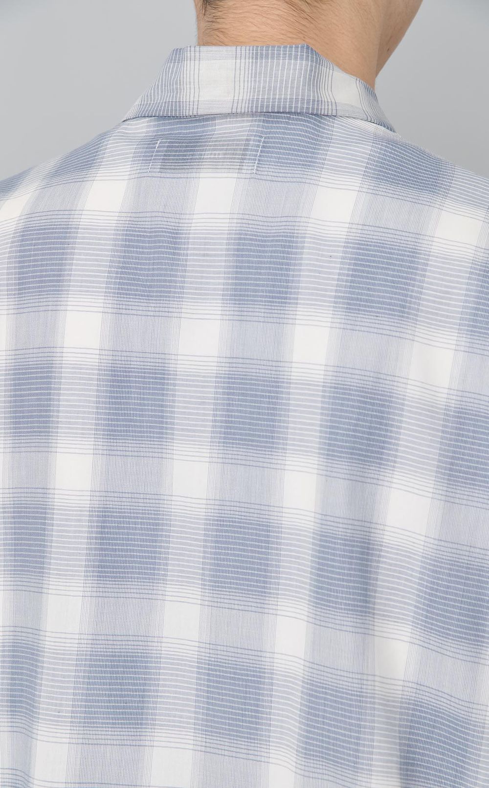 オープンカラーチェックシャツ