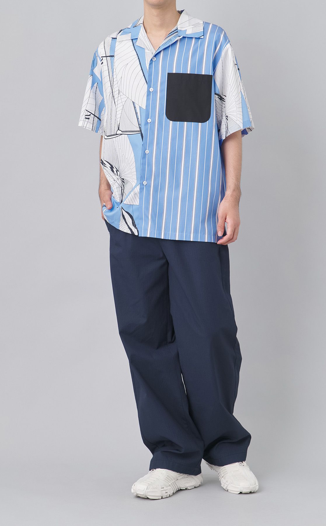 MSGM｜セイルストライプショートスリーブシャツ