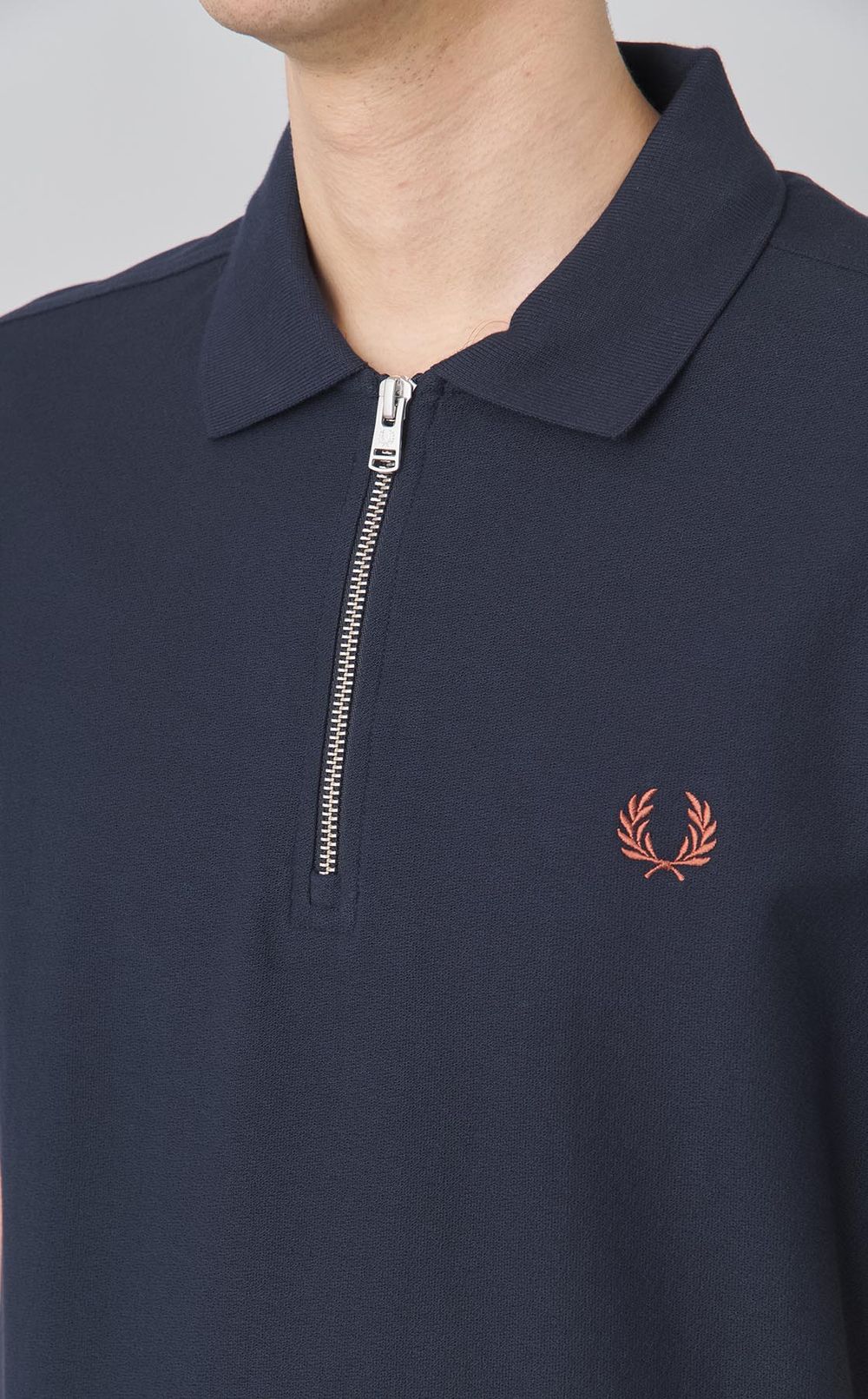 ハーフジップショートスリーブポロシャツ