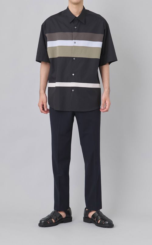 パッチワークボーダーシャツ