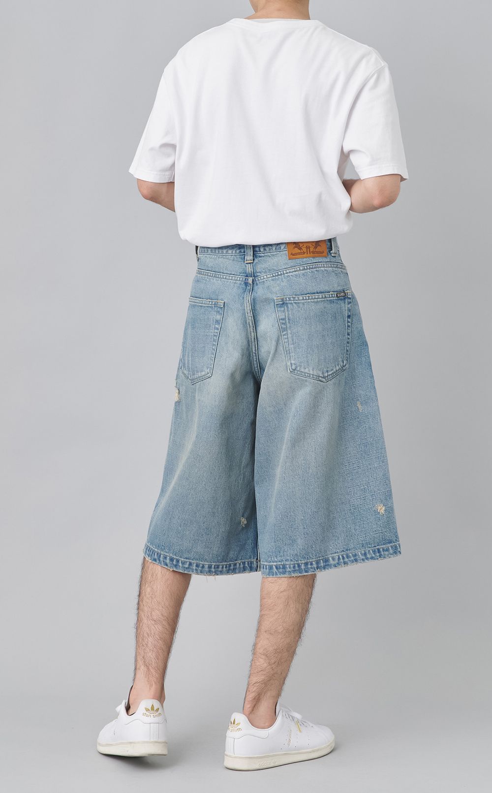 デニムワイドバミューダパンツ