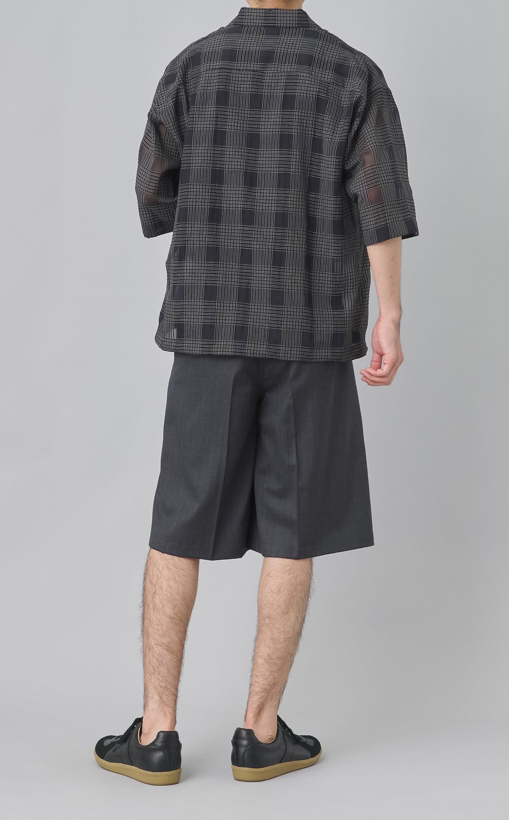 シアーチェックハーフスリーブシャツ