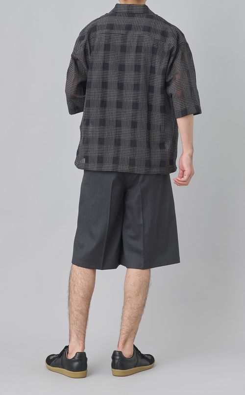 シアーチェックハーフスリーブシャツ