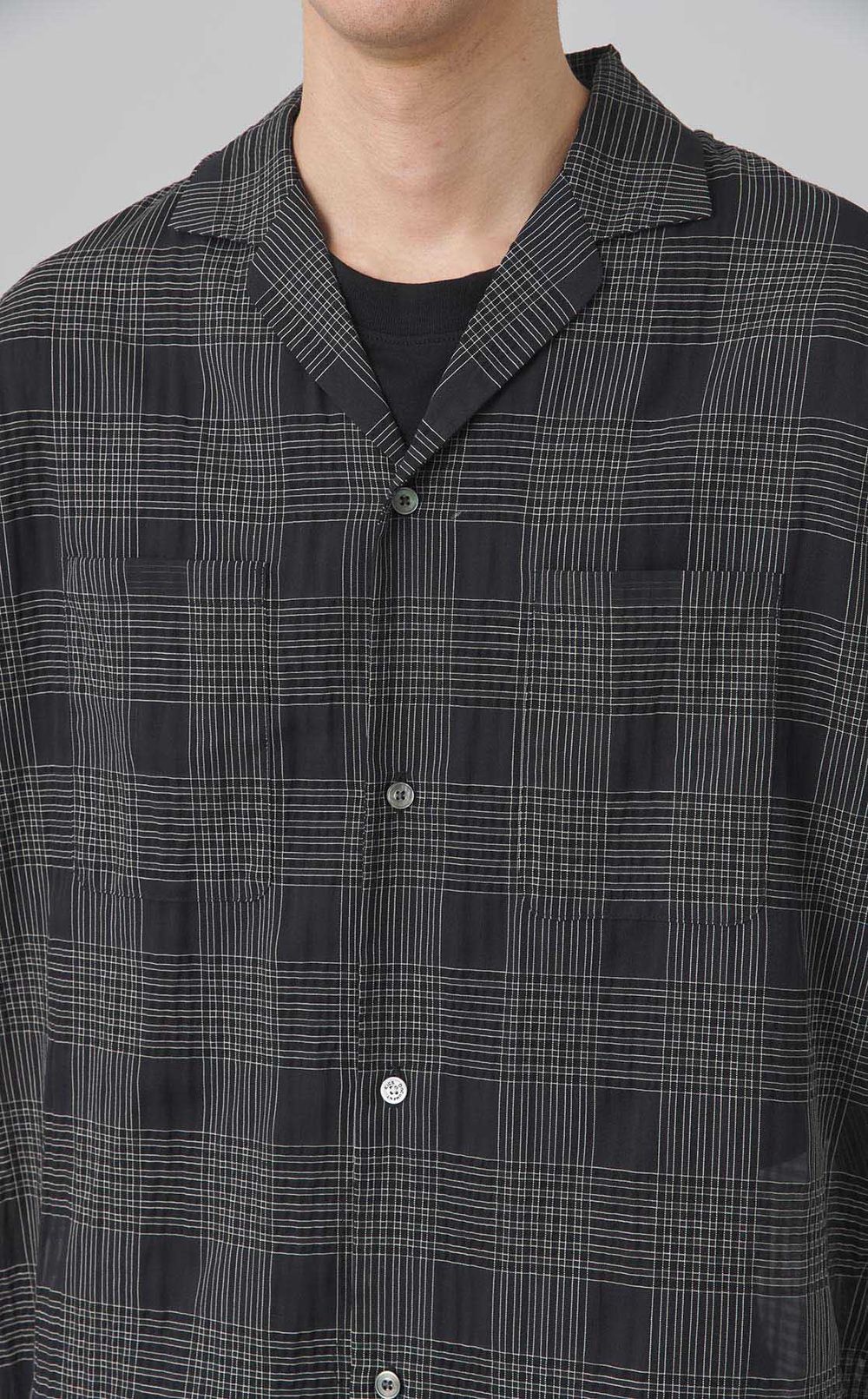 シアーチェックハーフスリーブシャツ