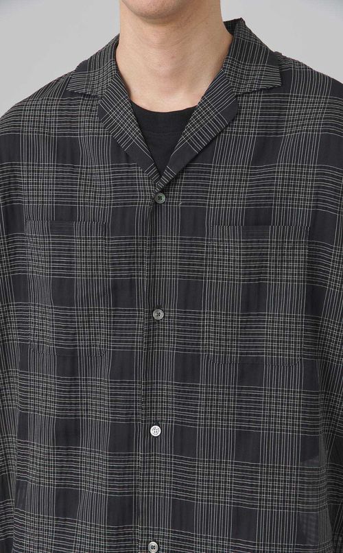 シアーチェックハーフスリーブシャツ