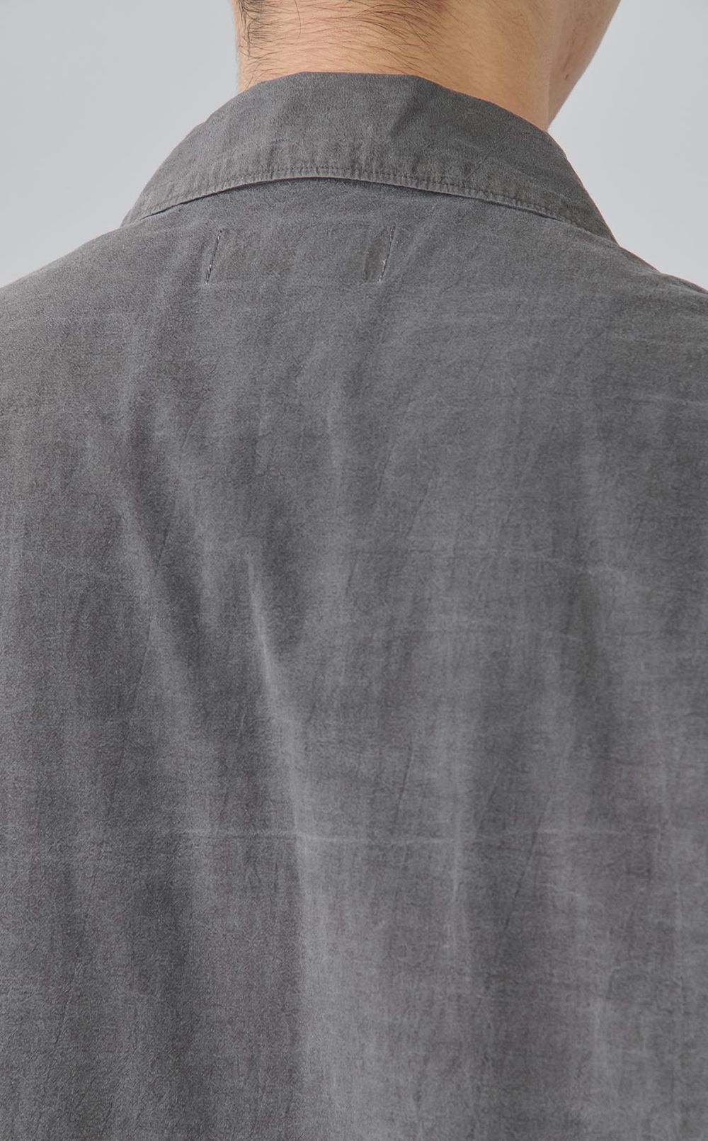 オープンカラーコットンシャツ