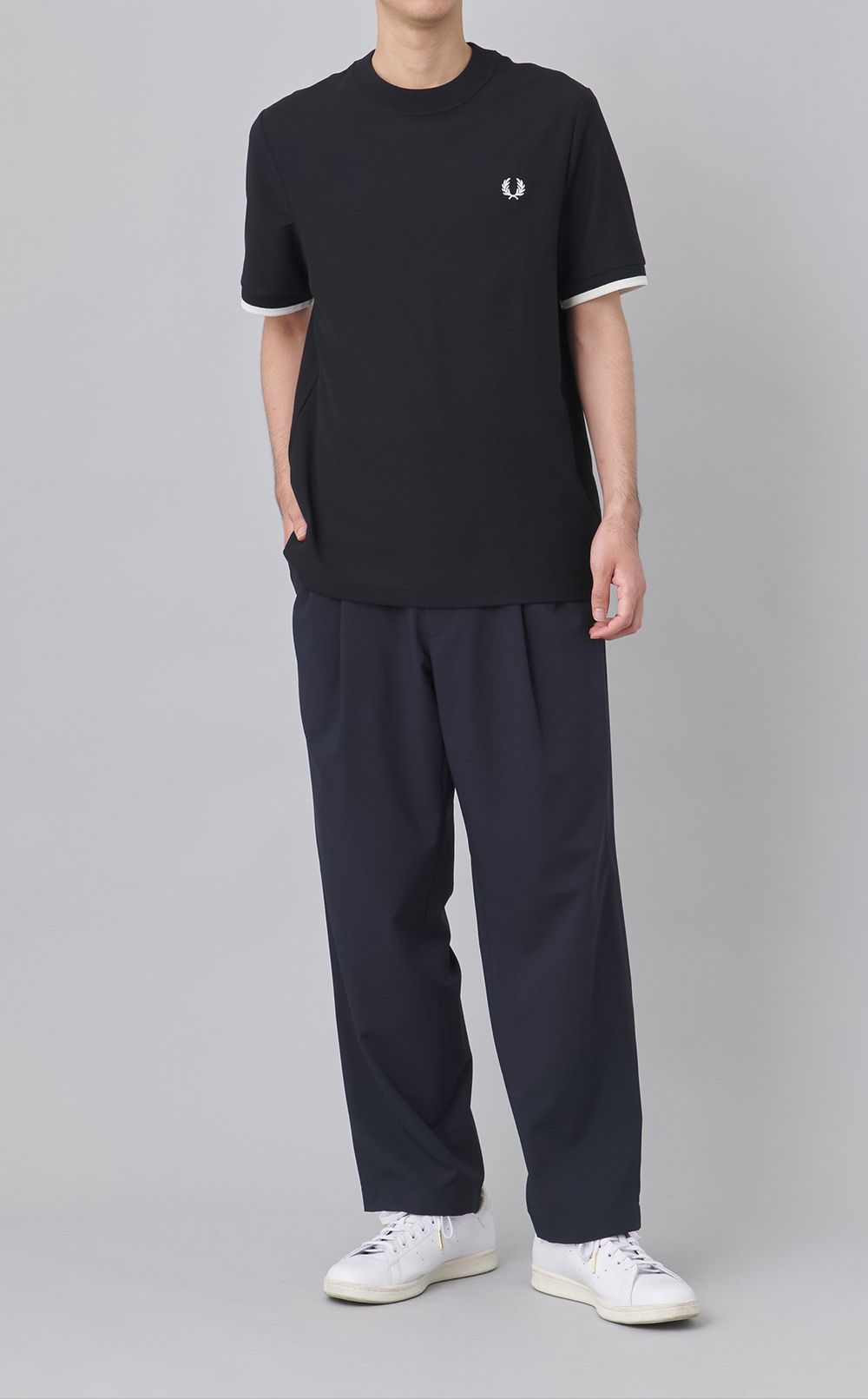 ピケクルーネックTシャツ