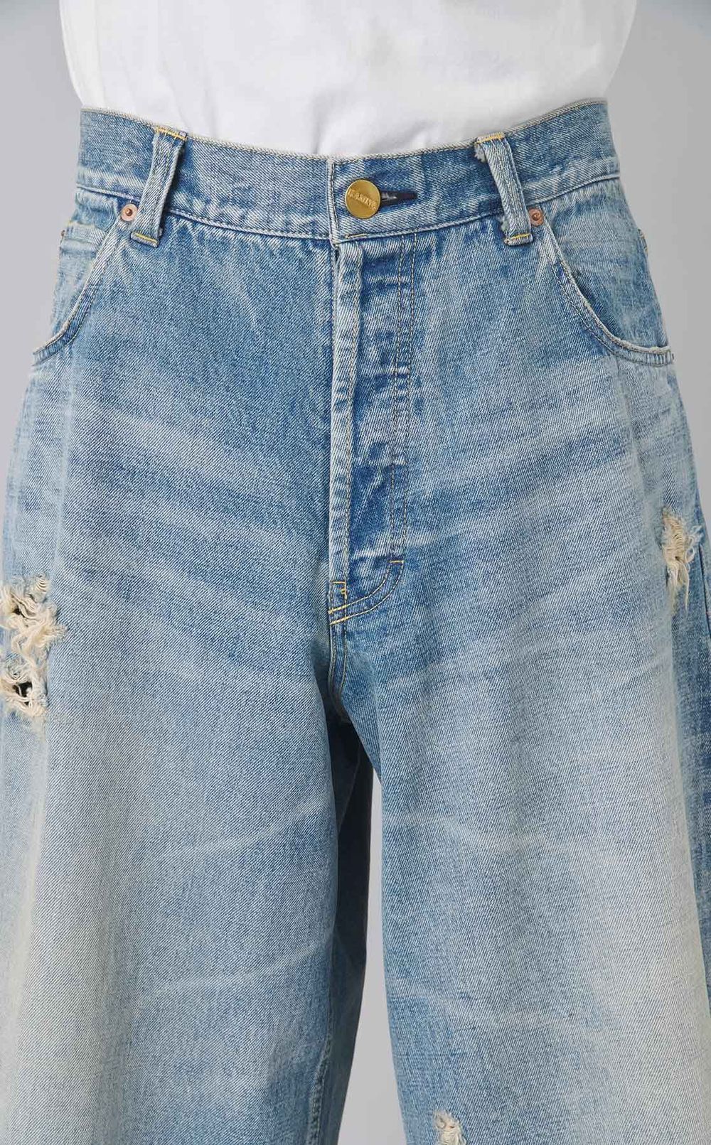 デニムワイドバミューダパンツ