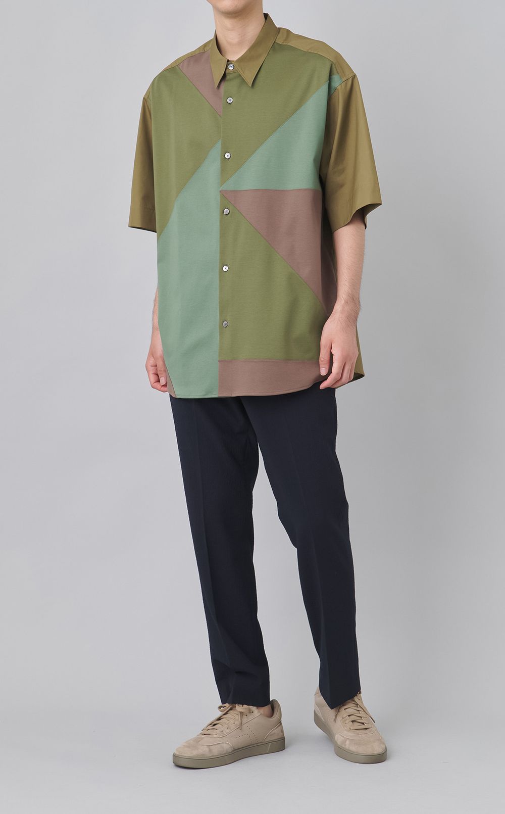 パッチワークバイアスシャツ