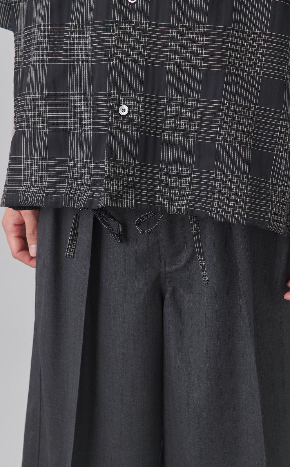 シアーチェックハーフスリーブシャツ