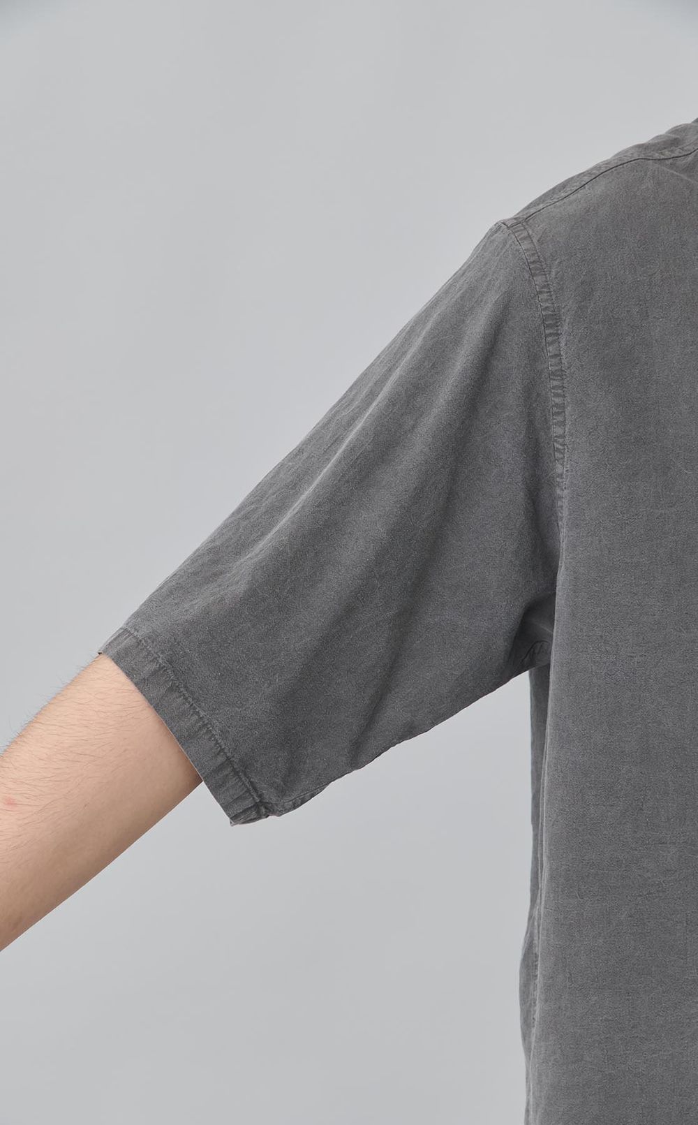 オープンカラーコットンシャツ