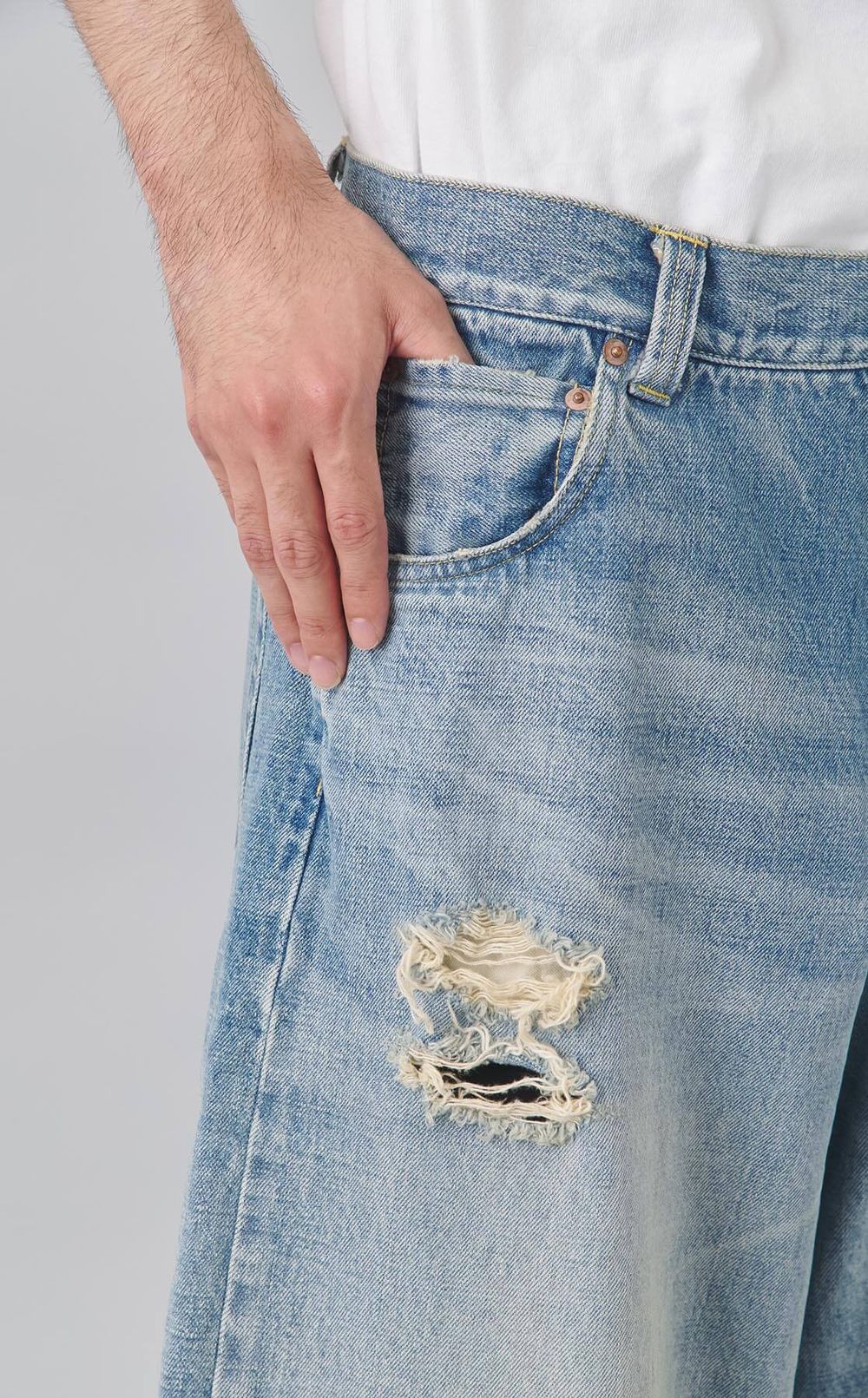 デニムワイドバミューダパンツ