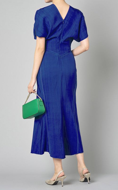 ギャザーウェストミディワンピース