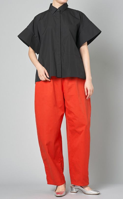 コットンツイルコクーンワイドパンツ