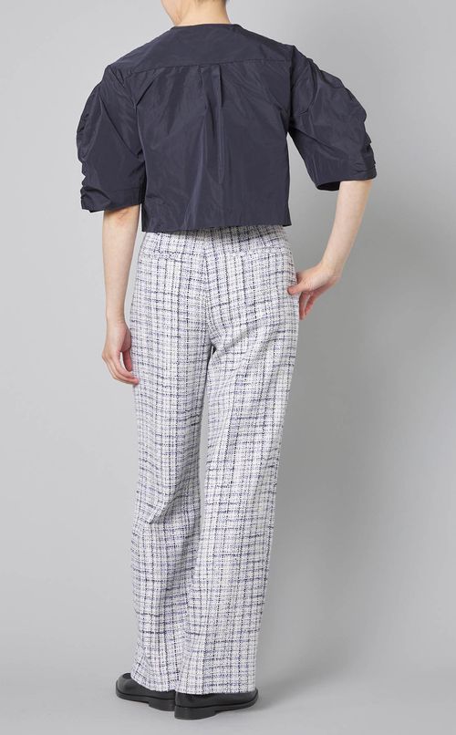 タフタギャザースリーブブラウス