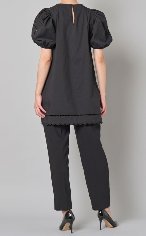 リボン刺繍チュニックブラウス