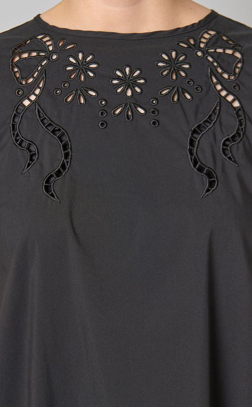 リボン刺繍チュニックブラウス