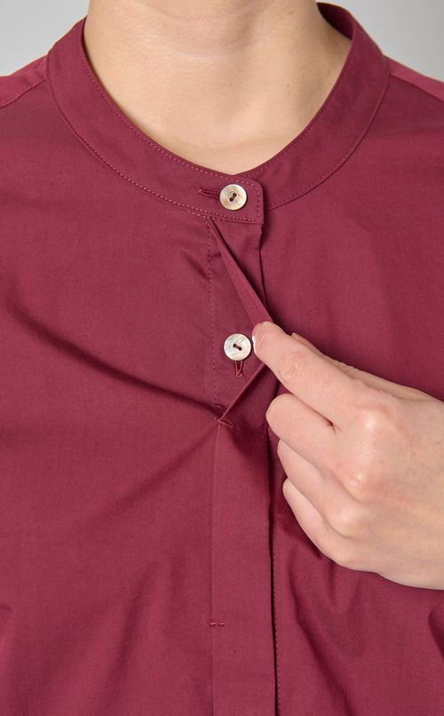 バンドカラー袖リボンシャツ