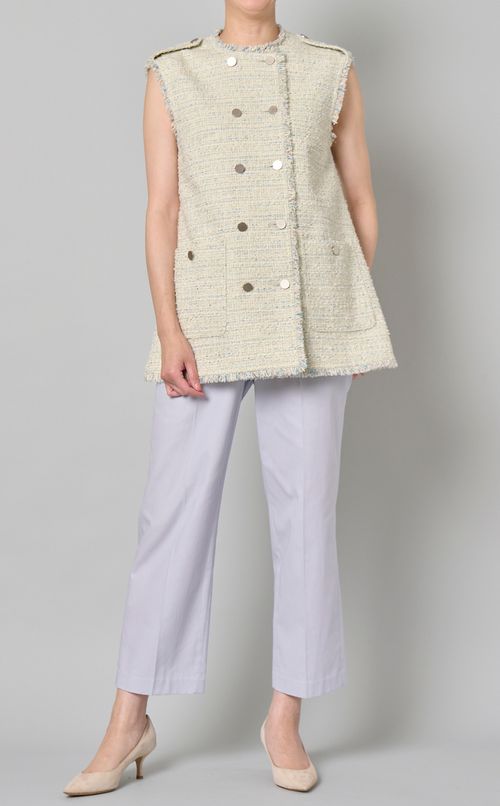 サマーツイードスリーブレスジャケット