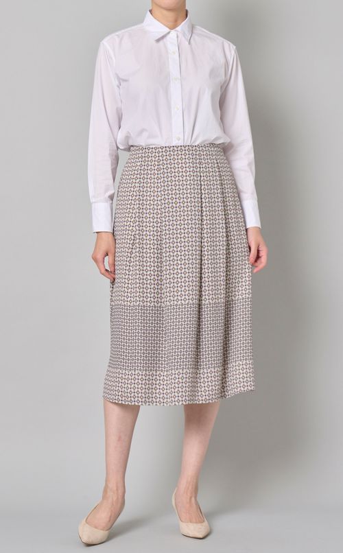 ジオメトリックパネルプリントスカート