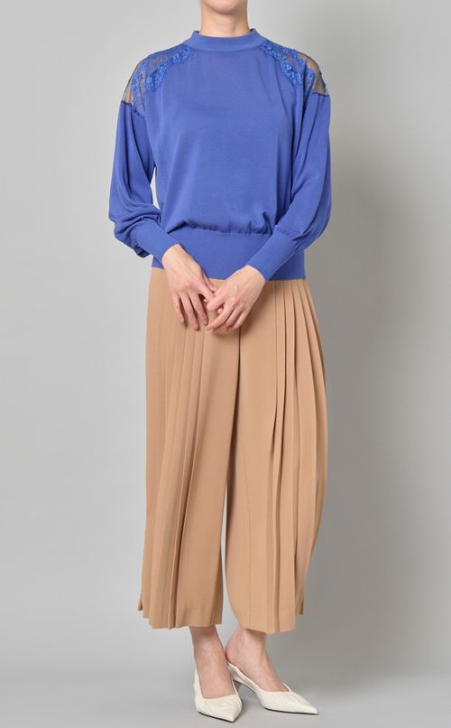 レースドッキングニットプルオーバー