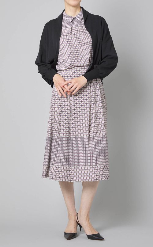 ジオメトリックパネルプリントブラウス