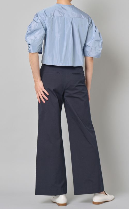 タフタギャザースリーブブラウス