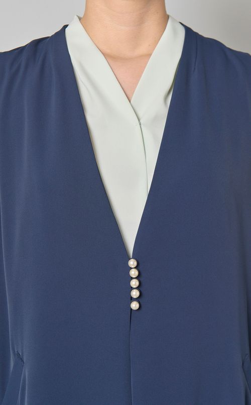 パール付Vネックロングジレ