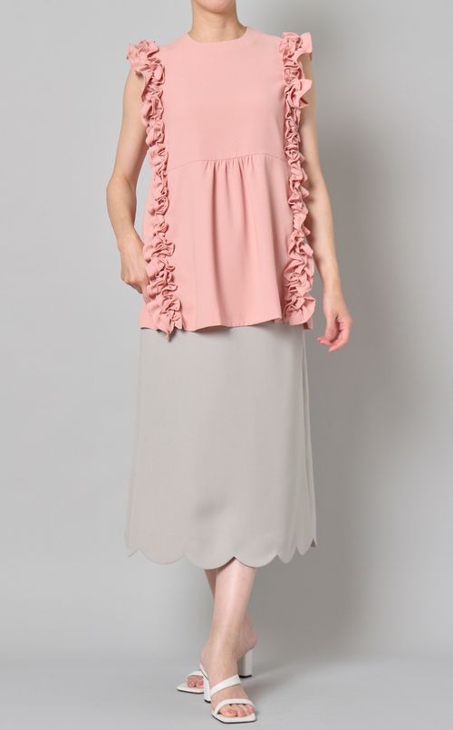 サイドフリルギャザーブラウス