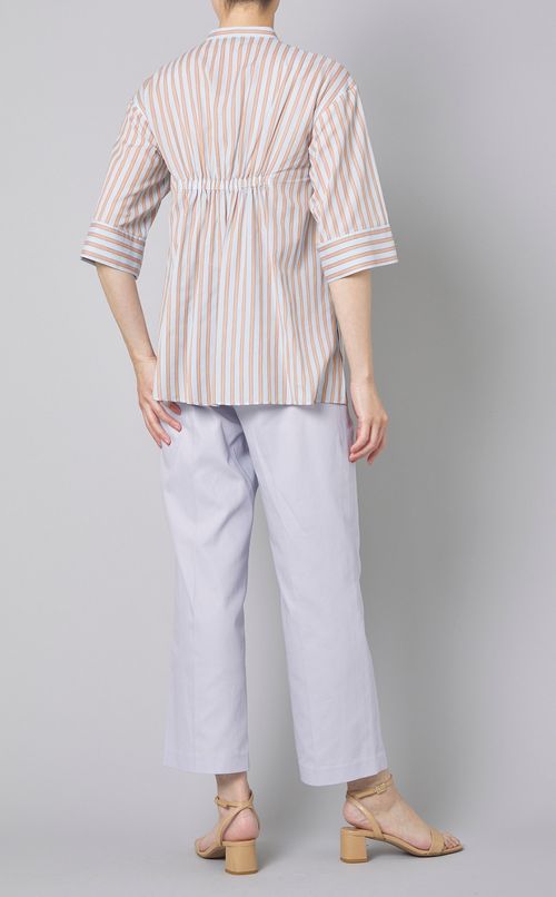 シアーストライププルオーバーシャツ