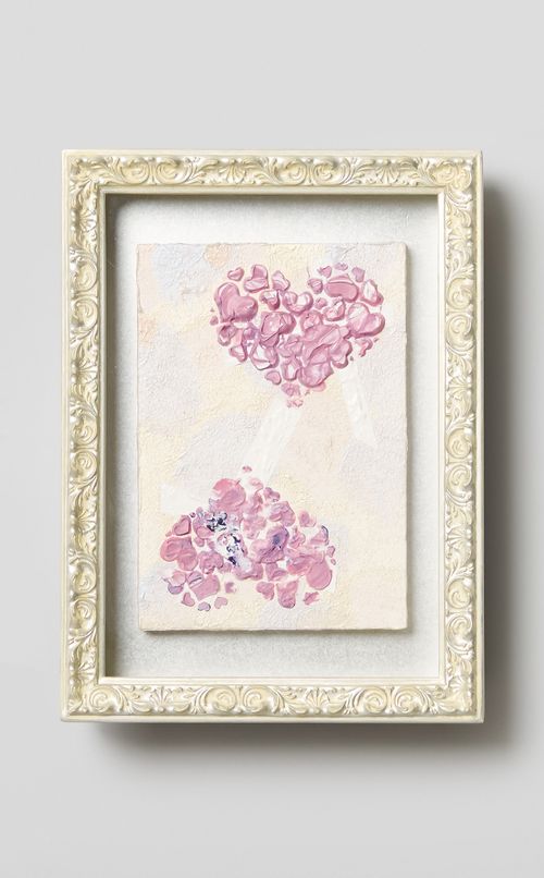 「HEART の文様絵画・甘いデザートのような」