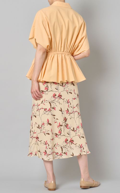 ウエストギャザーペプラムブラウス